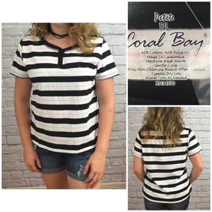 Coral Bay Striped t-shirt Petite Large
